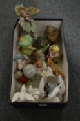 Beatrix Potter figures and other items.