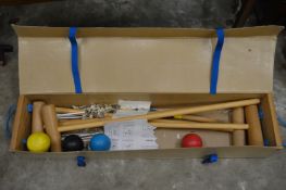 A modern croquet set.