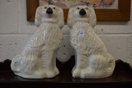 A large pair of Staffordshire spaniels.