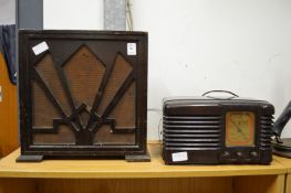 An early speaker and a Pilot Bakelite radio.