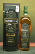 Bushmills malt whisky, boxed.