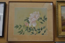 In a Chinese manner, still life of flowers, watercolour, signed.