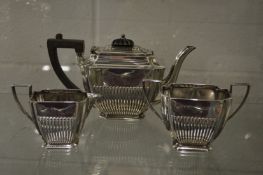 A bachelors silver three piece tea service.