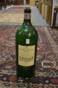 Six litre bottle of red wine (lacking contents).