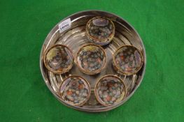 A set of six miniature satsuma bowls.