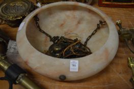 An alabaster ceiling light.