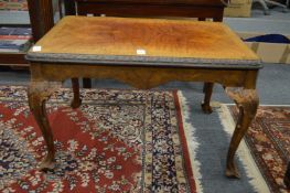 A walnut coffee table.