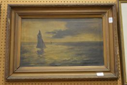 A sea scape, oil on canvas.