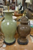 Two large Chinese style lamp bases.