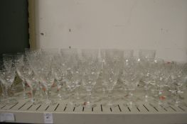 A quantity of Royal Brieley cut glass drinking glasses.