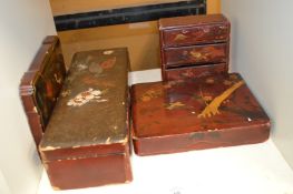 Japanese lacquer boxes etc.