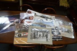 Posters and photographic prints depicting Porsche racing cars etc.
