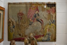 A medieval style tapestry wall hanging.