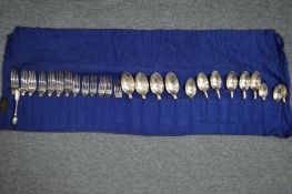 A quantity of fiddle pattern cutlery.