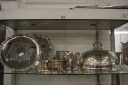 Two plated trays, a meat dome, bottle holders etc.