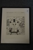 Tim Marwood, original artwork for Thomas the Tank Engine, framed and glazed.
