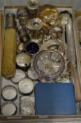 A good collection of small silver items to include candlesticks, napkin rings etc.