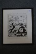 Tim Marwood, original artwork for Thomas the Tank Engine, framed and glazed.