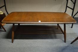 An ercol dark elm two tier coffee table.