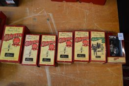 Britains Red Coat series, seven figures boxed, as new.