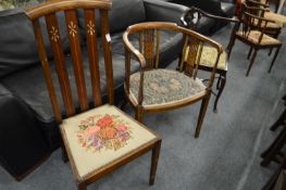 A modern wheelback armchair.