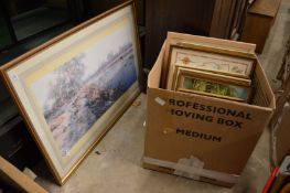 A signed David Shepherd print and other pictures.