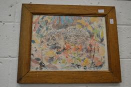 Study of a hedgehog, watercolour.