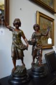 A good pair of patinated spelter figures.