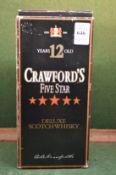 Crawfords five star whisky, boxed.