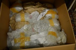 A large quantity of chandelier parts.