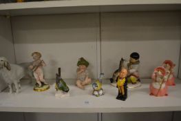 A Doulton figure, Royal Worcester Blue Tit, Beswick dog and a quantity of decorative china.