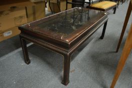 A Chinese lacquer decorated rectangular coffee table.