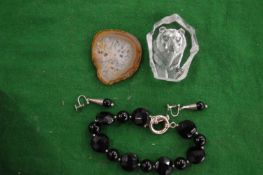 A bracelet and other items.