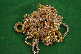 A gilt metal and diamante necklace.