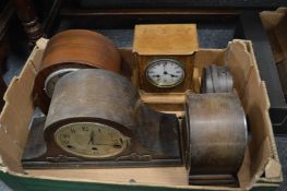 A collection of clocks.