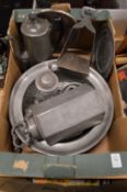 Various pewter and other items.