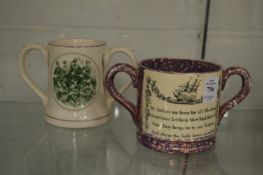 Two lustre ware loving cups.