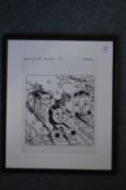 Tim Marwood, original artwork for Thomas the Tank Engine, framed and glazed.
