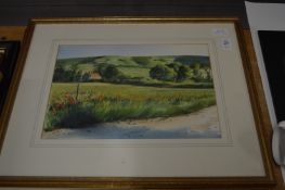 Cecil Rice, Rural landscape, watercolour, and another by the same artist.