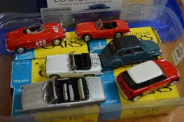 Six Hachette boxed model cars.