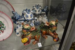 Two pairs of Chinese temple lions.