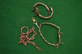 Various gilt metal watch straps etc.
