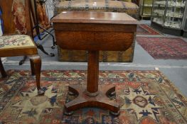 A 19th century oak worktable.