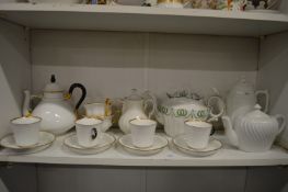 Gilt decorated part tea service and other items.