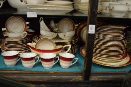 A quantity of Royal Worcester Regency china and gilt decorated white porcelain dinnerware etc.