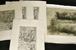 Belgian School, 20th Century, Molsbrock II, etching signed in pencil, 18.5