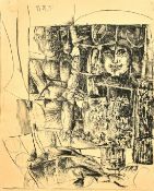 Manner of Picasso, face and other motifs, dated 15 VII 57 in the stone, lithograph, 18.5