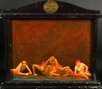 H. Von Diebschlag (1951-2014) German, 'Hermes, Zeus, Hera, Apollo, Venus', oil on canvas laid