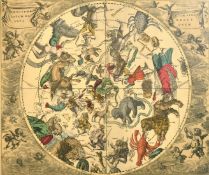 After Schenk and Valk, two decorative maps of a globe and the heavens, 17