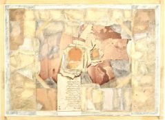 Christa Matusch (b. 1934), an untitled abstract collage, images size 14